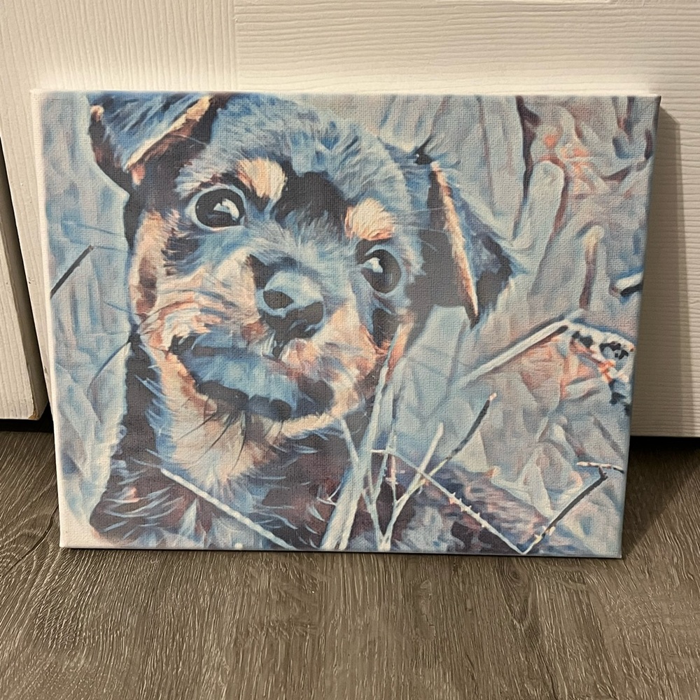Colorful “Rottie puppy” canvas